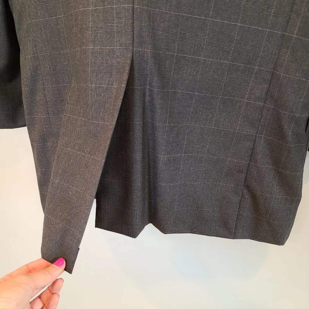 Hickey Freeman Blazer Mens 42 L Suit Jacket Wool Canterbury Sport Coat Dark Gray